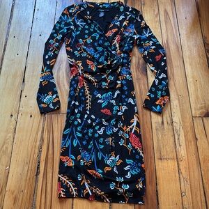 Vibrant Floral Desigual Cotton Long Sleeve Dress. Boho, cotton